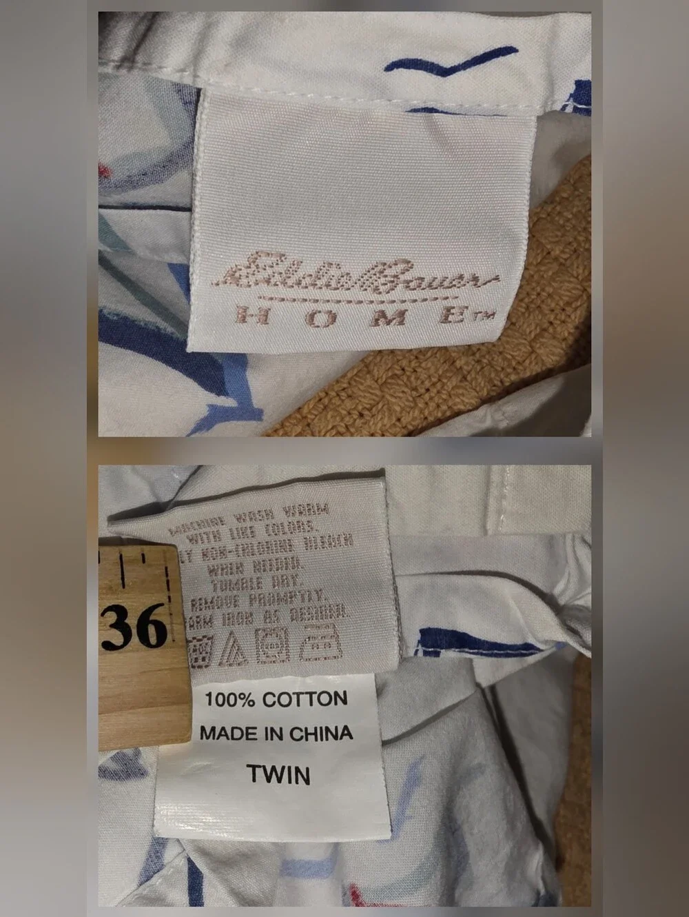 Eddie Bauer Cotton Sailboat Print Twin Sheet Set 3 Peice
